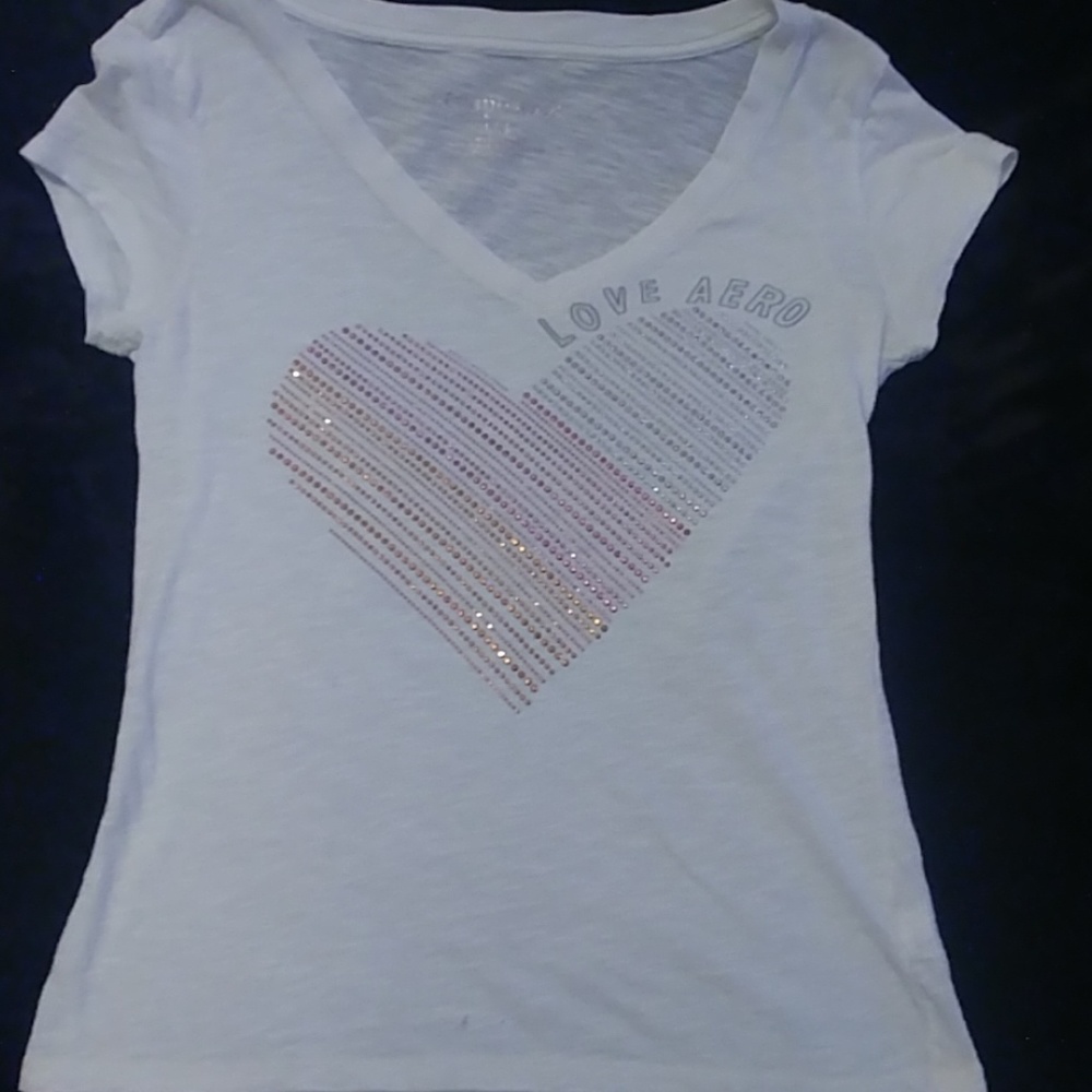 Rhinestone heart comfy tee